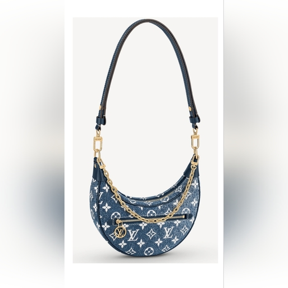 ❌NOT FOR SALE❌💙NWOT 2022 Louis Vuitton Blue Monogram Denim Jacquard Loop Bag💙 - Picture 4 of 10